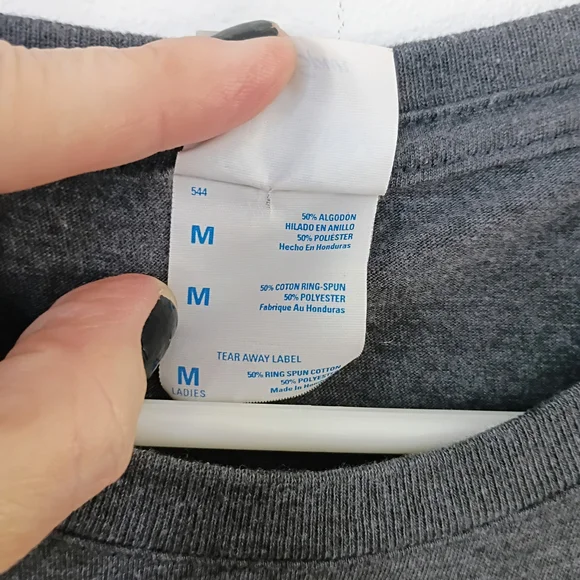 Port & Company “Allegedly” Graphic Tee Women’s Medium Gray Funny Ostrich Shirt - Picture 3 of 6